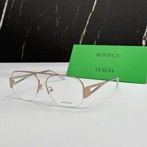 NEW BOTTEGA VENETA EYEGLASSES GOLD WOMEN EYEWEAR BOTTEGA VENETA BV1067O 001